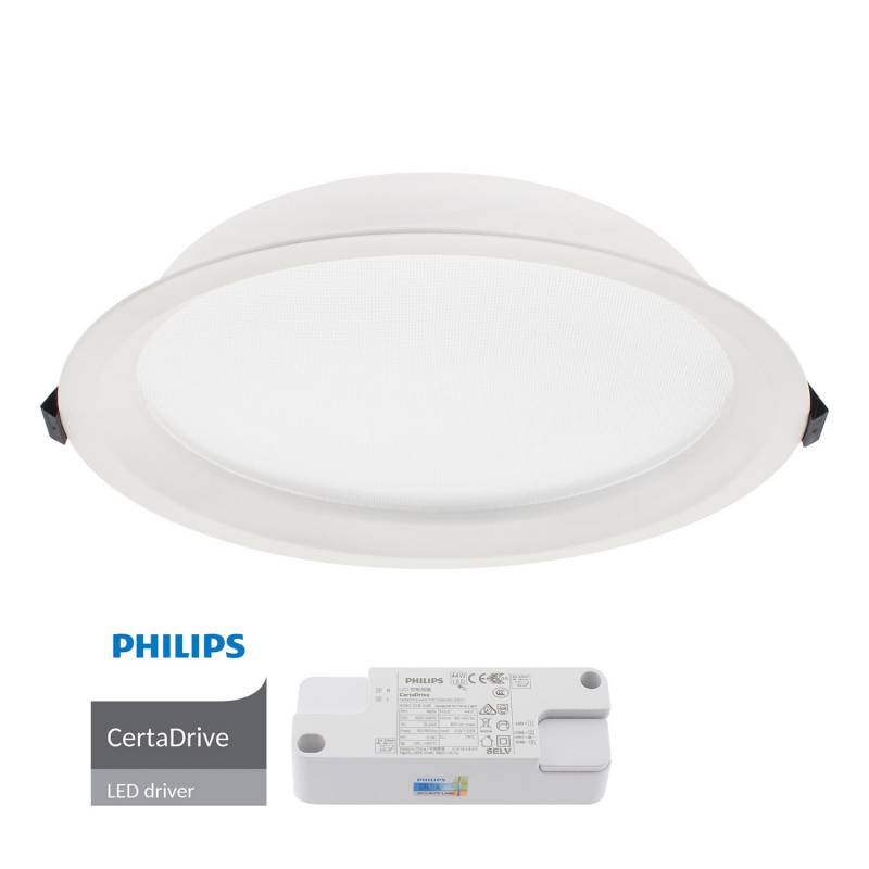 Downlight BOL, 44W, Certadrive, CCT, CRI>90, UGR17, IP54, 3000-4000-6000K - XauenBatt Iluminación