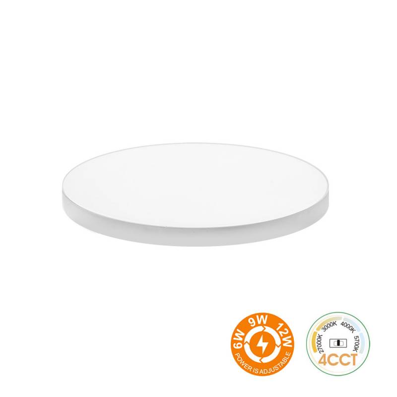Downlight Led LUCERNA Frameless 6-9-12W, 4CCT, Ajustable 50-100mm, CRI92, 3000-4000-6000K - XauenBatt Iluminación