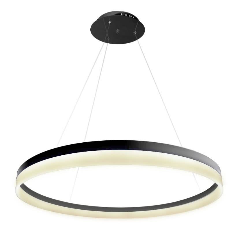 Lámpara colgante RING 73W, negro, Triac regulable, Ø100cm, Blanco neutro, regulable - XauenBatt Iluminación