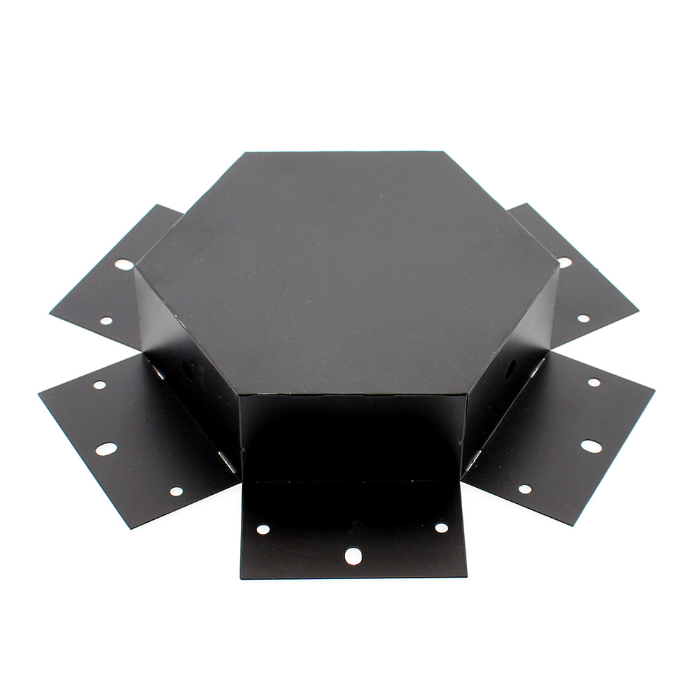 Unión exagonal 60° negra para luminaria lineal MOD - XauenBatt Iluminación