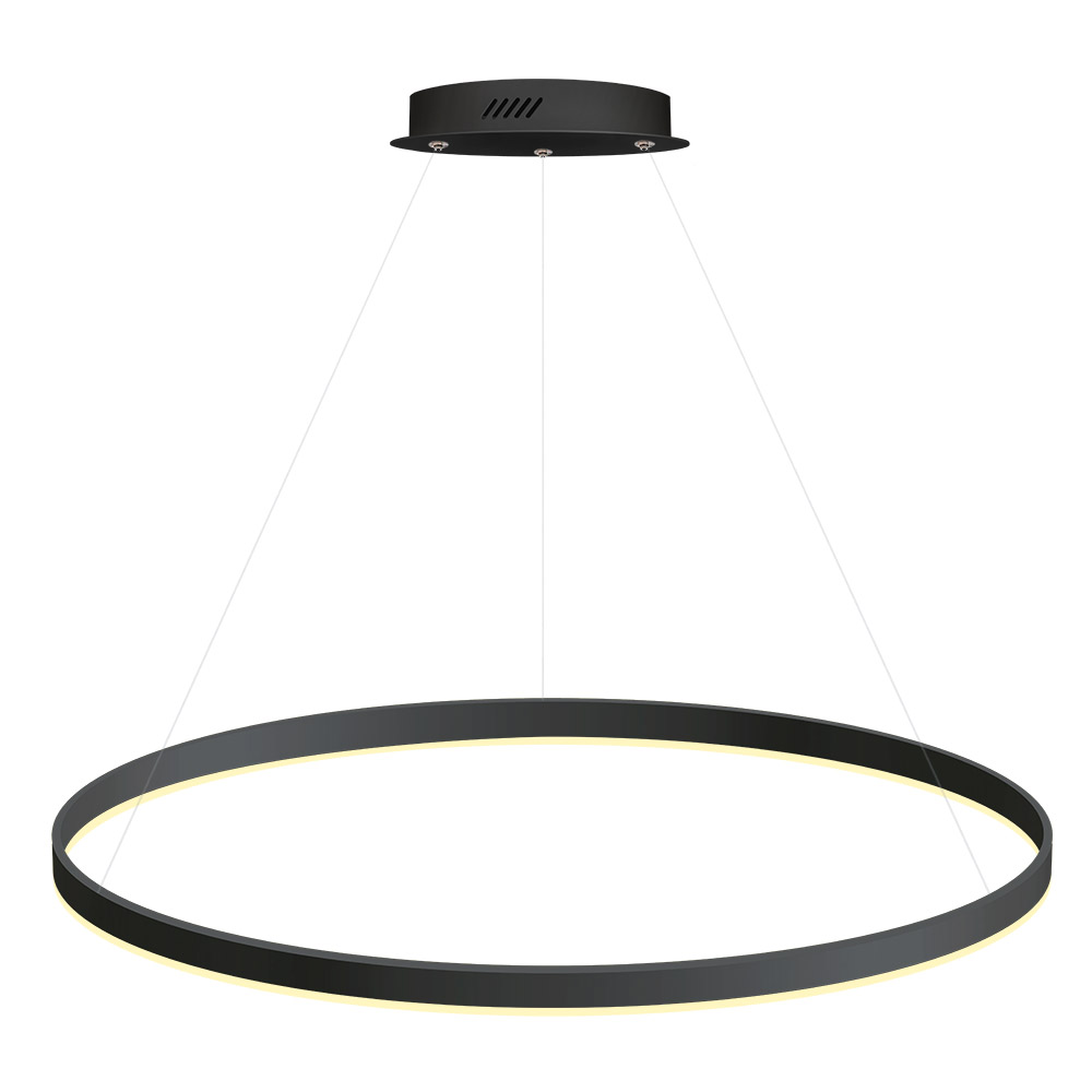 Luminaria superficie o suspendida RING 56W, Ø900mm, negro, Blanco frío - XauenBatt Iluminación