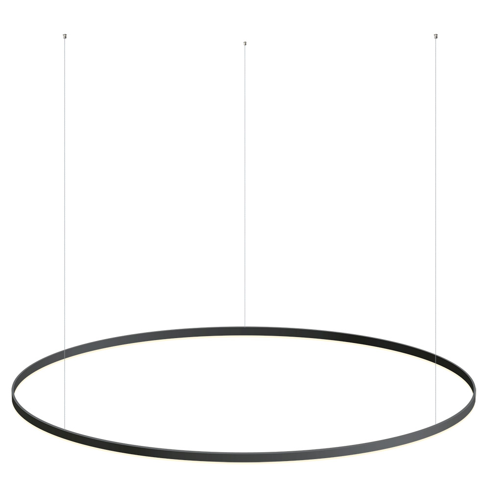 Luminaria superficie o suspendida RING 95W, Ø1500mm, negro, Blanco cálido - XauenBatt Iluminación