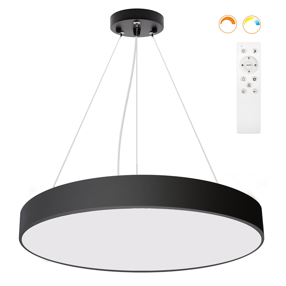 Kramfor BIG Suspend, 50W, Ø60cm, CCT, negro, Blanco dual, regulable - XauenBatt Iluminación