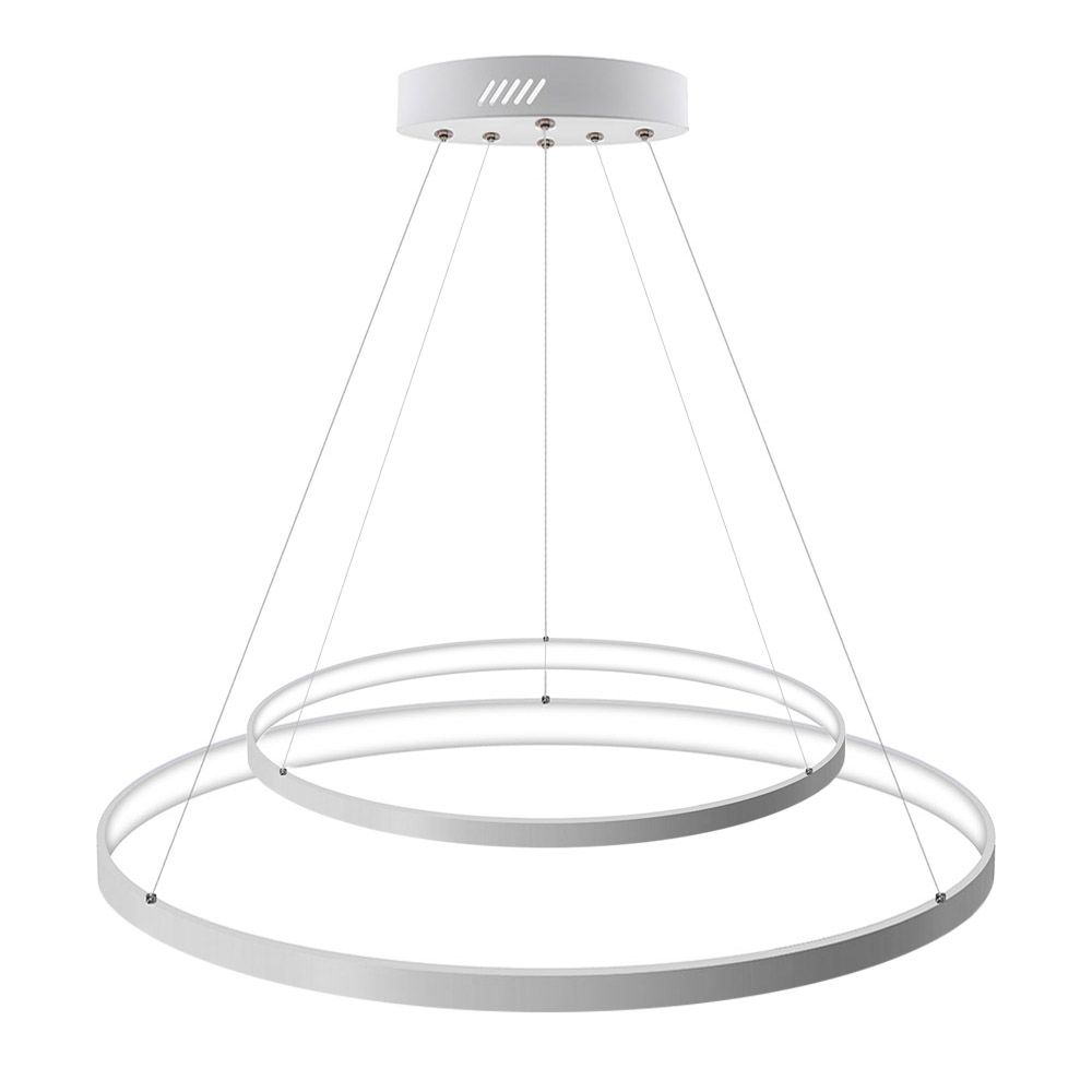 Luminaria colgante ELIX, 60W, blanco, Ø57+38cm, Blanco neutro - XauenBatt Iluminación