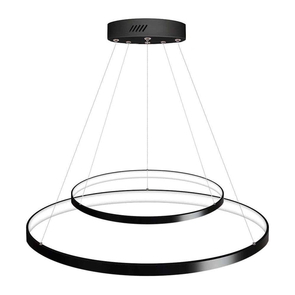 Luminaria colgante ELIX, 60W, negro, Ø57+38cm, Blanco cálido - XauenBatt Iluminación
