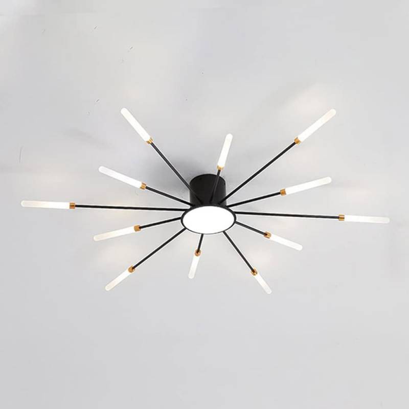 Lámpara Fireworks Led, 12W+4W, Ø80cm, CCT, antracita + mando, 3000-4000-6000K - XauenBatt Iluminación