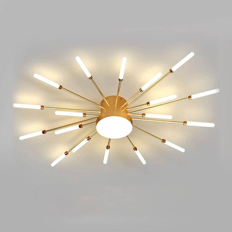 Lámpara Fireworks Led, 18W+4W, Ø80cm, CCT, gold + mando, 3000-4000-6000K - XauenBatt Iluminación