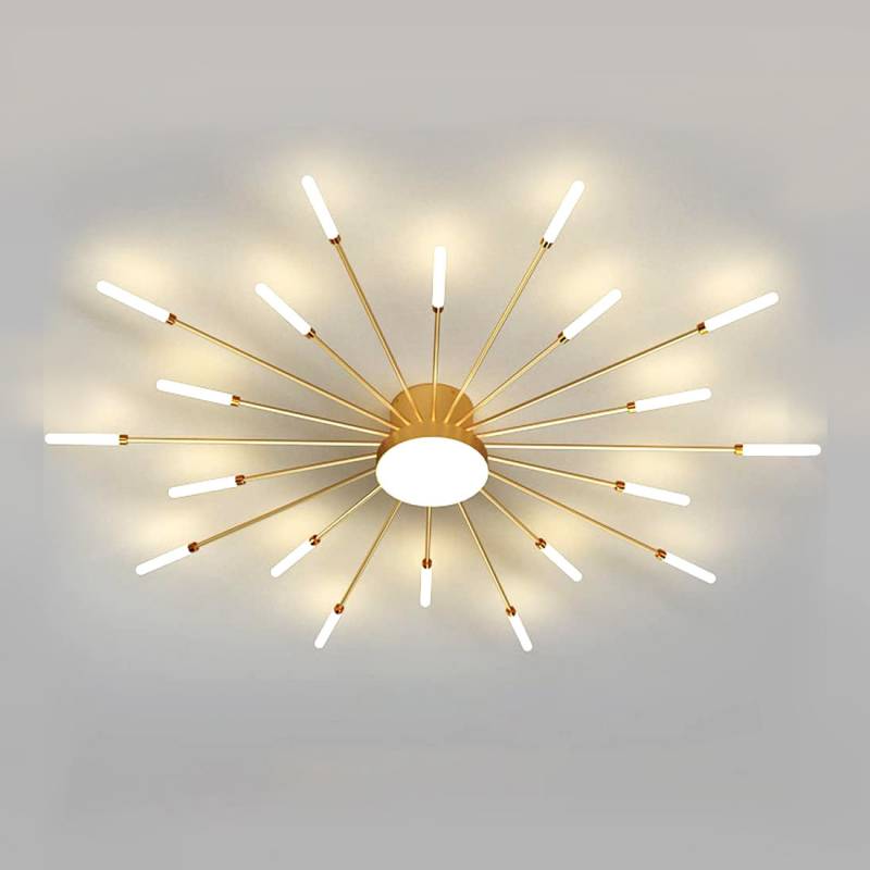 Lámpara Fireworks Led, 20W+4W, Ø105cm, CCT, gold + mando, 3000-4000-6000K - XauenBatt Iluminación