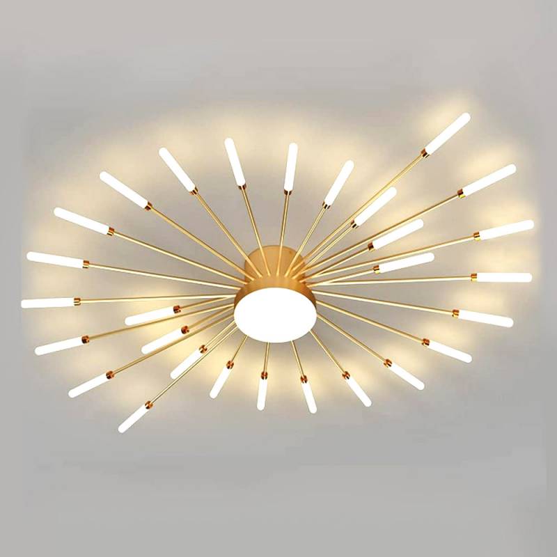 Lámpara Fireworks Led, 28W+4W, Ø105cm, CCT, gold + mando, 3000-4000-6000K - XauenBatt Iluminación