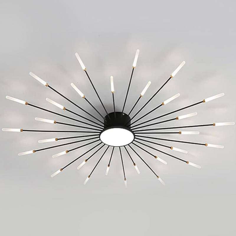 Lámpara Fireworks Led, 30W+8W, Ø128cm, CCT, antracita + mando, 3000-4000-6000K - XauenBatt Iluminación