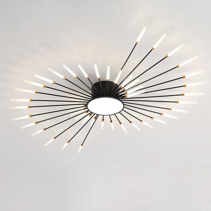 Lámpara Fireworks Led, 42W+8W, Ø128cm, CCT, antracita + mando, 3000-4000-6000K - XauenBatt Iluminación