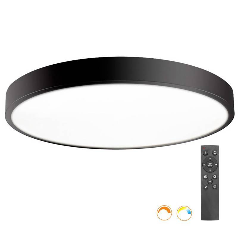 Plafón Kramfor BIG, 70W, Ø80cm, CCT, negro, Blanco dual, regulable - XauenBatt Iluminación