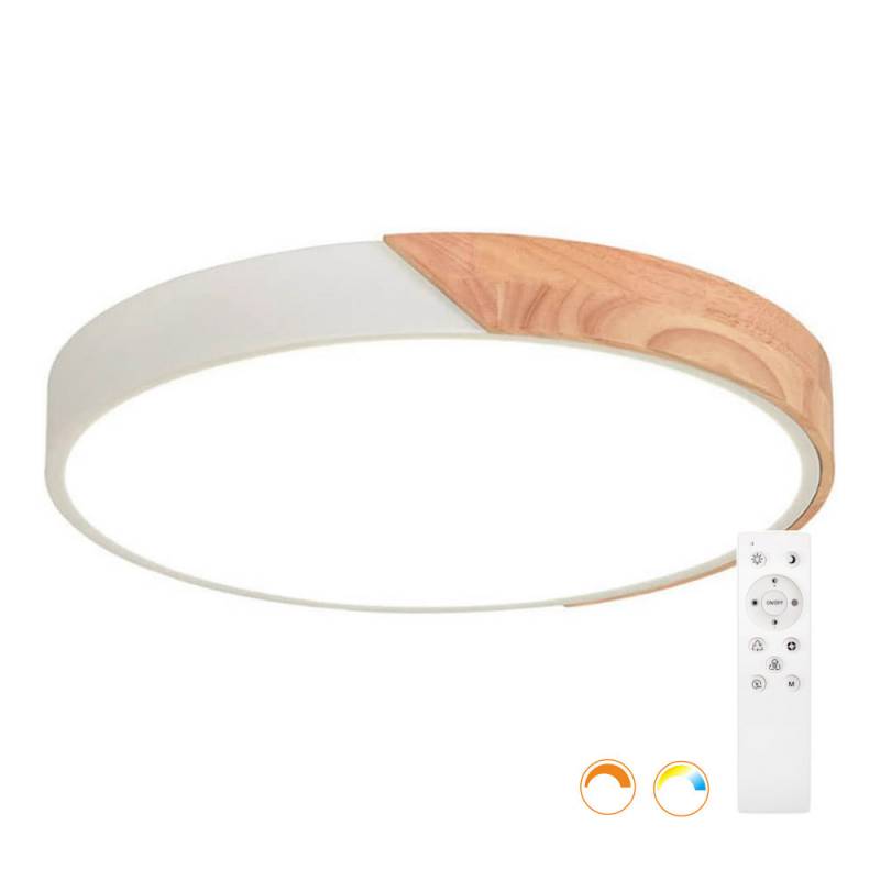 Plafón HALF MOON, 58W, 600mm, CCT, mando+APP, Blanco dual, regulable - XauenBatt Iluminación