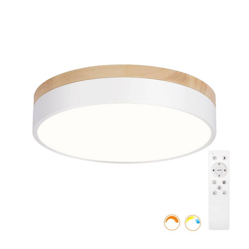 Plafón MOON, 22W, 300mm, CCT, mando+APP, Blanco dual, regulable - XauenBatt Iluminación
