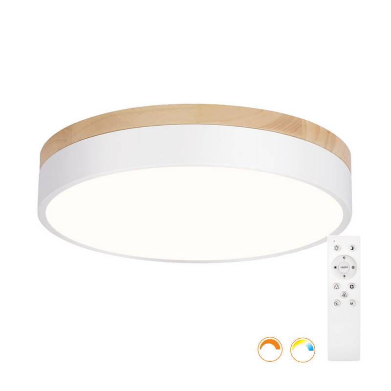 Plafón MOON, 36W, 400mm, CCT, mando+APP, Blanco dual, regulable - XauenBatt Iluminación