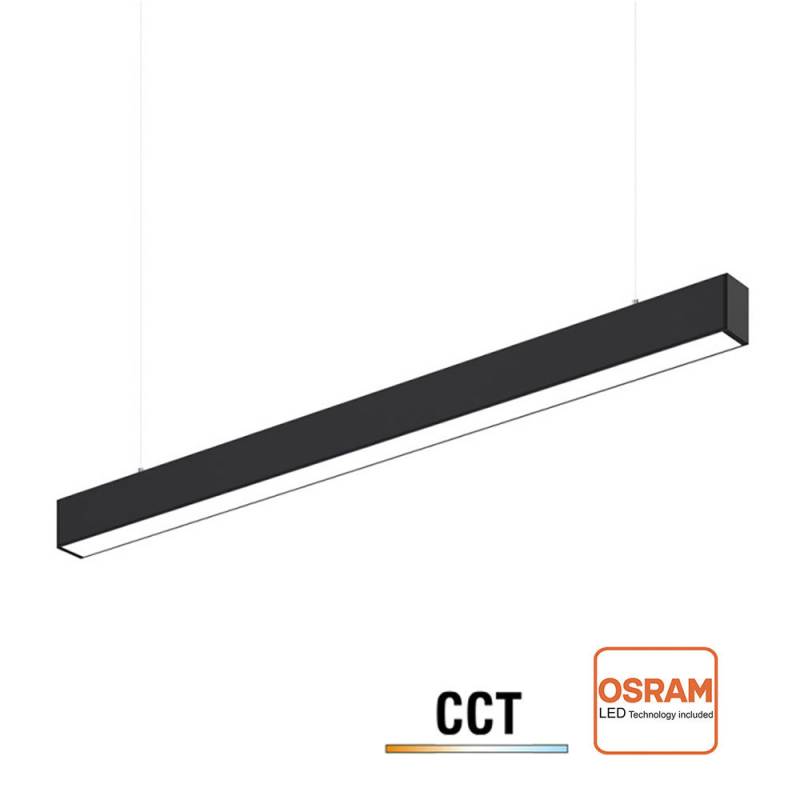Lámpara colgante / superficie METRO, ampliable, 40W, 120cm, 3CCT, negro, 3000-4000-6000K - XauenBatt Iluminación