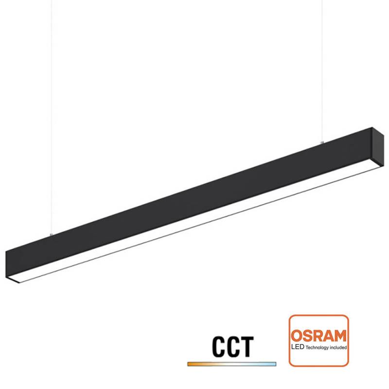 Lámpara colgante / superficie METRO, ampliable, 50W, 150cm, 3CCT, negro, 3000-4000-6000K - XauenBatt Iluminación