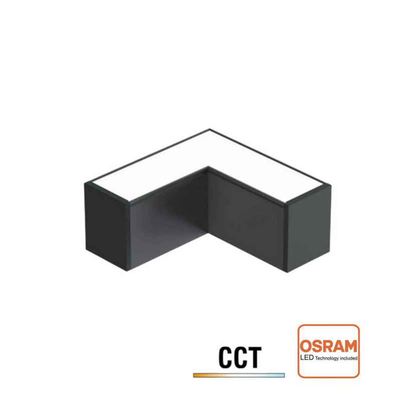 Conector angular METRO, ampliable, 9W, 90º, 3CCT, negro, 3000-4000-6000K - XauenBatt Iluminación