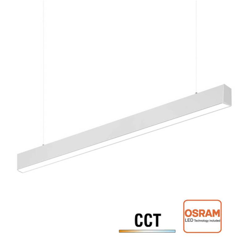 Lámpara colgante / superficie METRO, ampliable, 40W, 120cm, 3CCT, blanco, 3000-4000-6000K - XauenBatt Iluminación