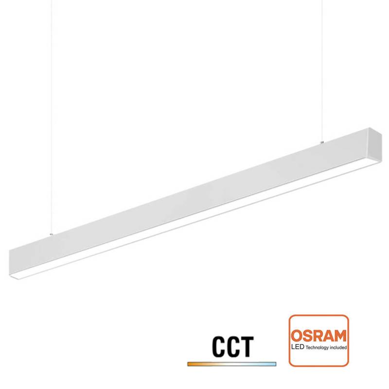 Lámpara colgante / superficie METRO, ampliable, 50W, 150cm, 3CCT, blanco, 3000-4000-6000K - XauenBatt Iluminación