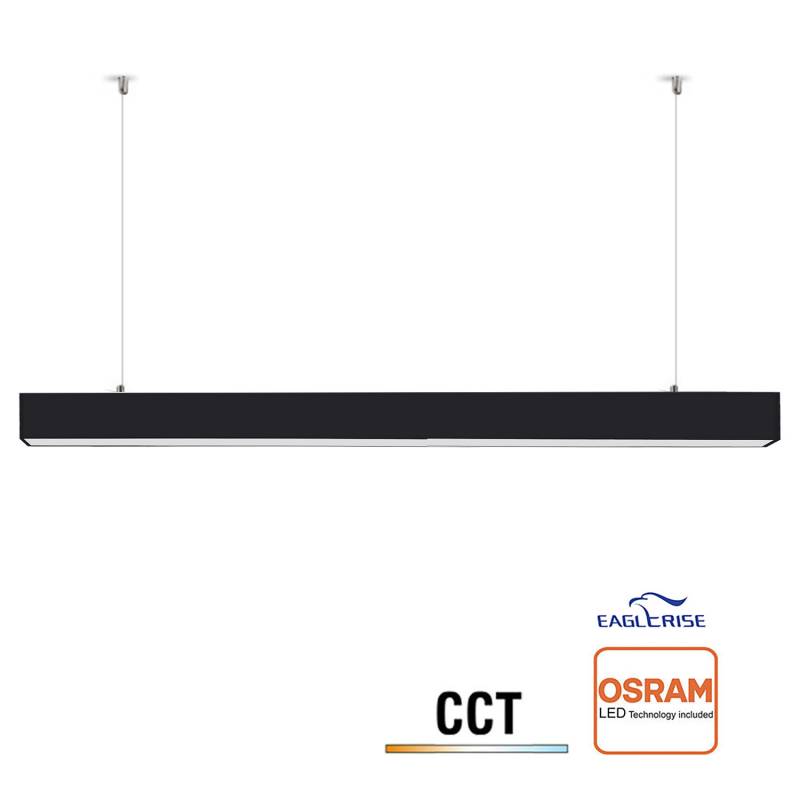 Lámpara colgante / superficie NEXO, ampliable, 40W, 120cm, 3CCT, negro, 3000-4000-6000K - XauenBatt Iluminación