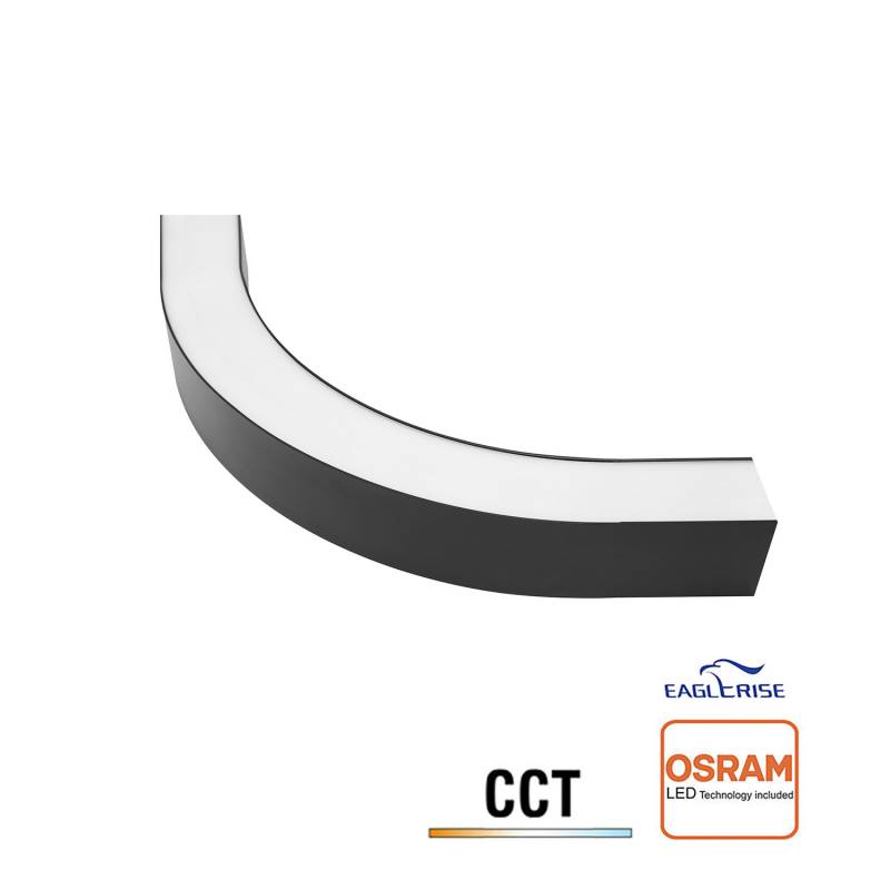 Conector NEXO, Curva de 90º D560, 18W, 3CCT, negro, 3000-4000-6000K - XauenBatt Iluminación