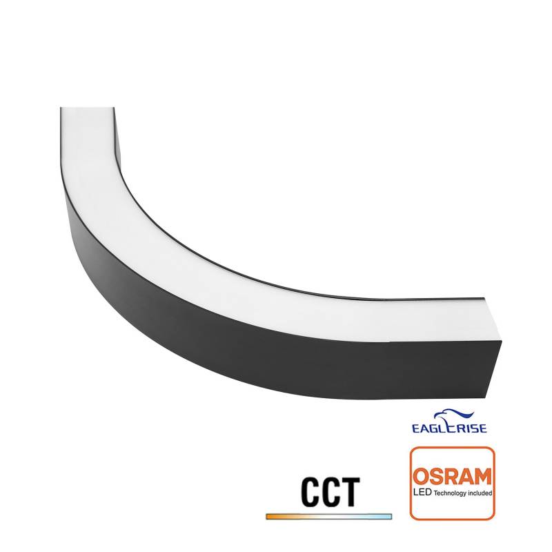 Conector NEXO, Curva de 90º D800, 24W, 3CCT, negro, 3000-4000-6000K - XauenBatt Iluminación