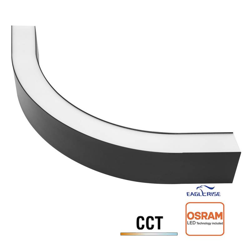 Conector NEXO, Curva de 90º D1060, 30W, 3CCT, negro, 3000-4000-6000K - XauenBatt Iluminación