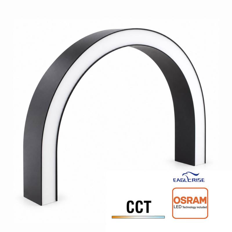 Conector NEXO, Curva de 180º D800, 42W, 3CCT, negro, 3000-4000-6000K - XauenBatt Iluminación