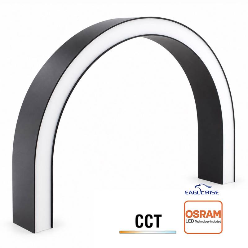 Conector NEXO, Curva de 180º D1060, 56W, 3CCT, negro, 3000-4000-6000K - XauenBatt Iluminación