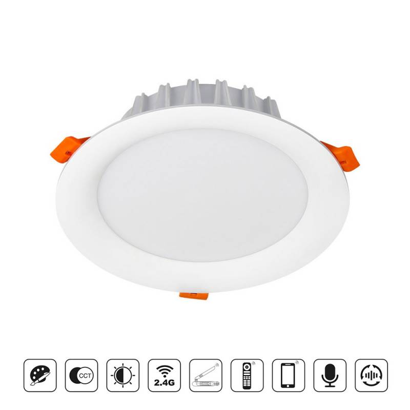 Foco SKATT, 18W, RGB+CCT (2.4GHz), RGB + Blanco dual, regulable - XauenBatt Iluminación