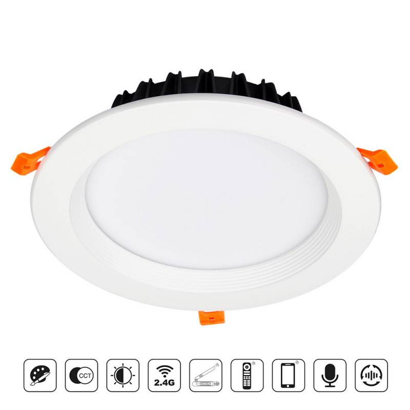 Downlight RGB+CCT SKATT 25W (2.4GHz), RGB + Blanco dual, regulable - XauenBatt Iluminación