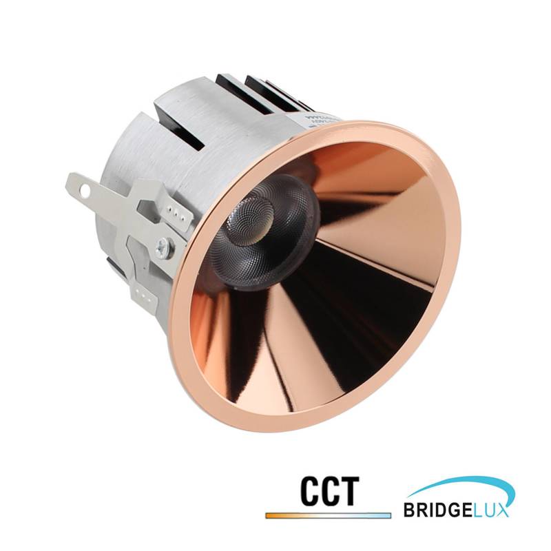Downlight Led MOOK BRIDGELUX Chip, 12W, UGR 19, 24º, 3CCT, copper, 3000-4000-6000K - XauenBatt Iluminación