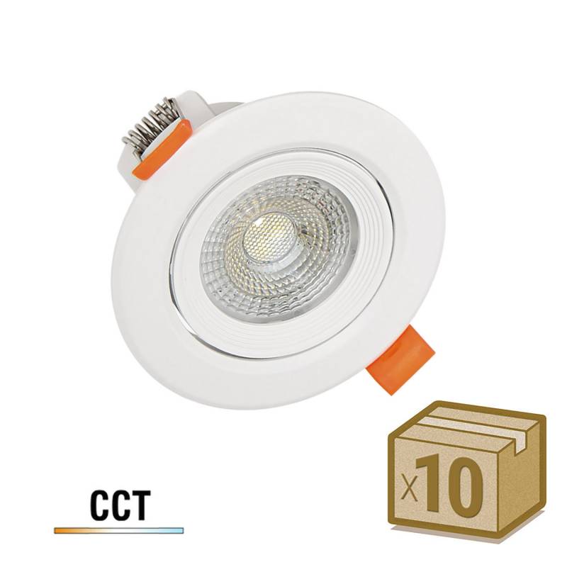 Pack 10 x Downlight Led DTAK, 7W, 3CCT, 3000-4000-6000K - XauenBatt Iluminación