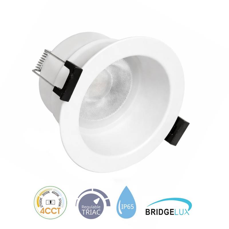 Downlight Led LUCERNA BRIDGELUX Chip, 8W, UGR 19, 36º, IP65, TRIAC, 4CCT, blanco, 3000-4000-6000K - XauenBatt Iluminación