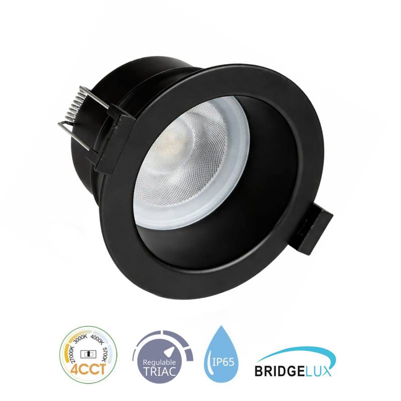 Downlight Led LUCERNA BRIDGELUX Chip, 8W, UGR 19, 36º, IP65, TRIAC, 4CCT, negro, 3000-4000-6000K - XauenBatt Iluminación
