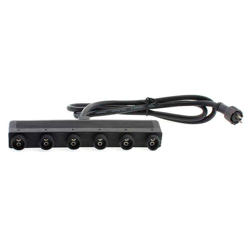 Cable SUVIK 6 entradas de 2 Pinx0,75mm, 150cm, IP65, negro - XauenBatt Iluminación