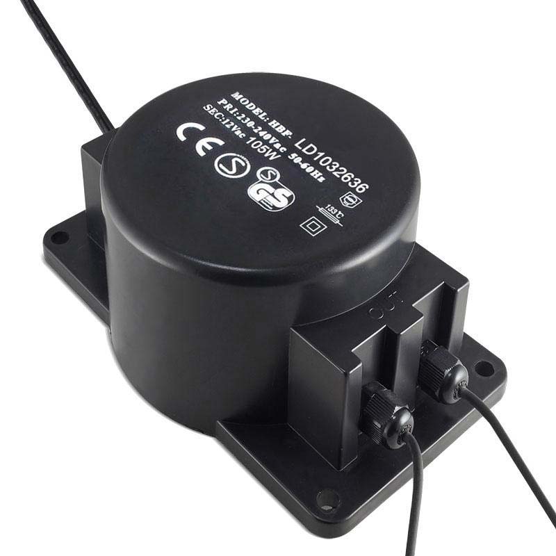 Adaptador de corriente de 220V AC a 12V AC, 105W, IP68 - XauenBatt Iluminación