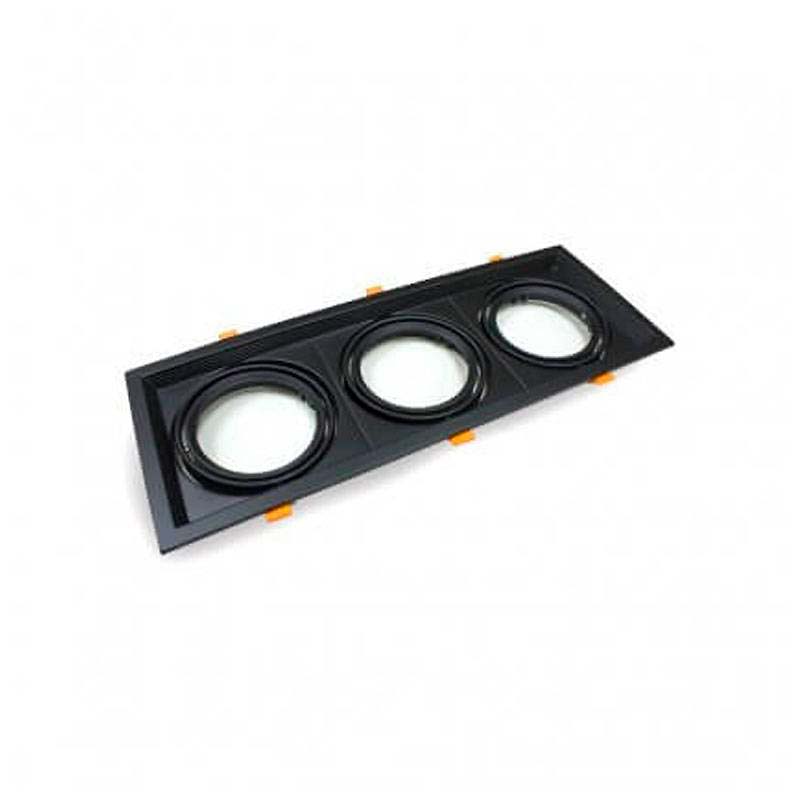 Marco triple Kardan SLIM housing 3 focos, negro - XauenBatt Iluminación