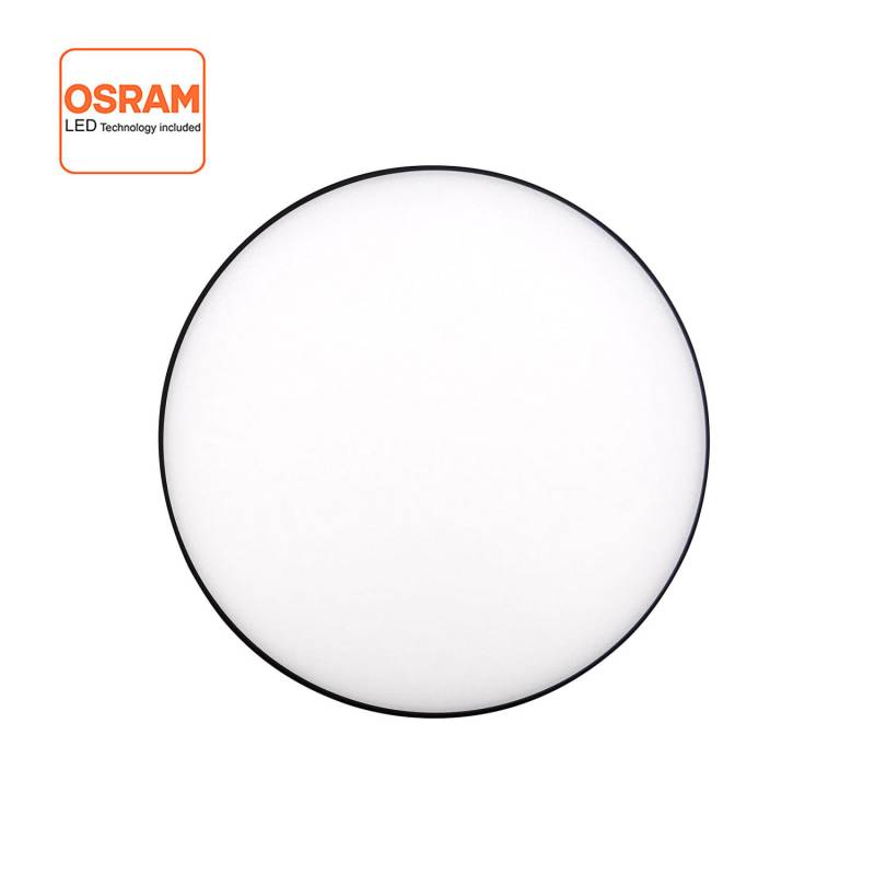 Plafón led, Ø 230mm, 24W, regulable, negro, Blanco cálido, regulable - XauenBatt Iluminación