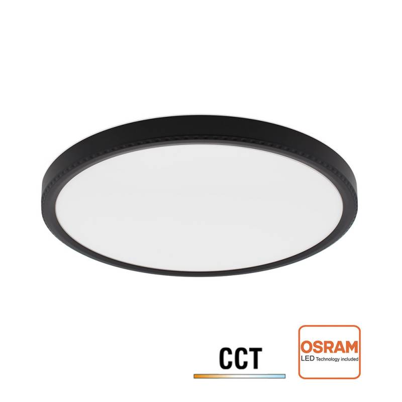 Plafón Led MOON KRAMFOR 22W, Ø300mm, CCT, regulable, negro, 3000-4000-6000K - XauenBatt Iluminación