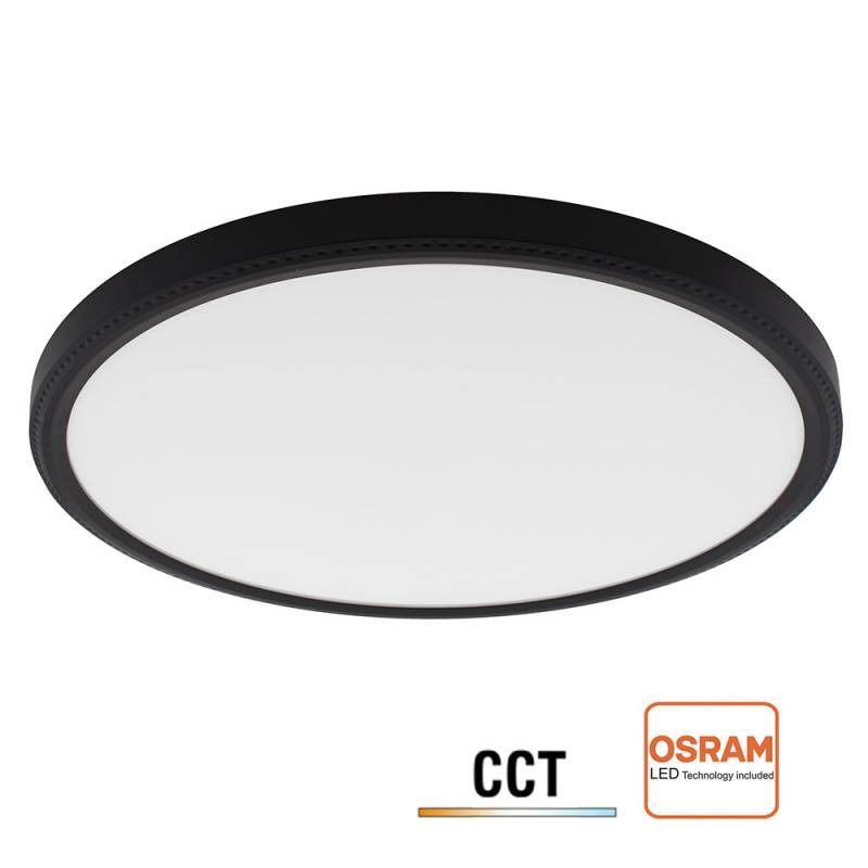 Plafón Led MOON KRAMFOR 42W, Ø400mm, CCT, regulable, negro, 3000-4000-6000K - XauenBatt Iluminación