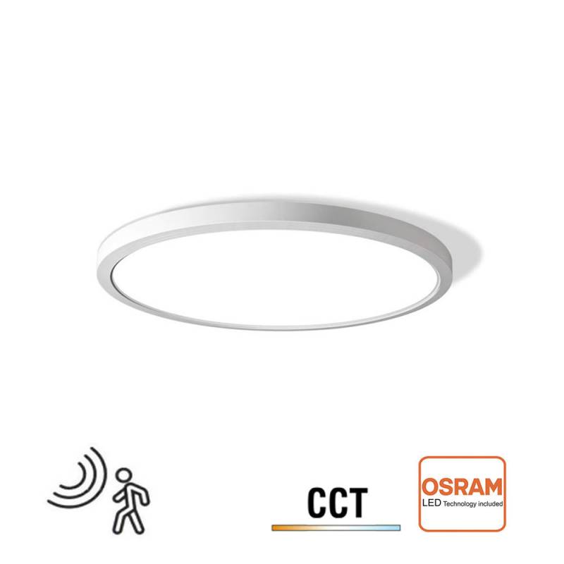 Plafón / Downlight Led MOON KRAMFOR 16-20-24W chip OSRAM, Ø283mm, CCT + Sensor movimiento, 3000-4000-6000K - XauenBatt Iluminación