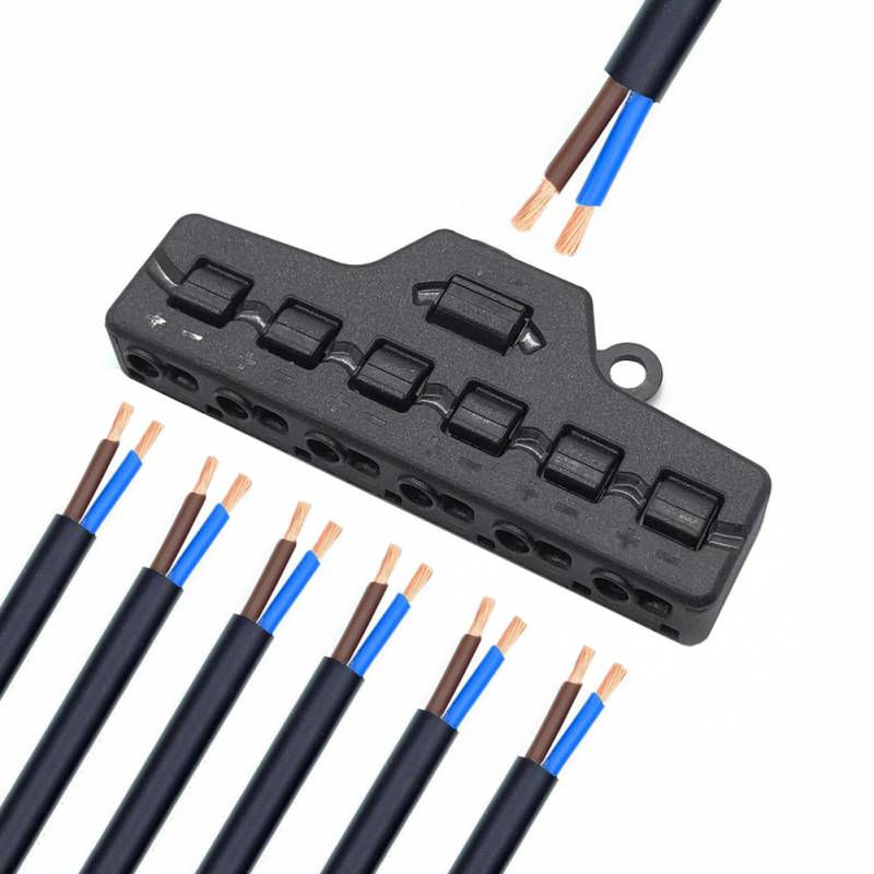 Distribuidor 1*2 a 6*2 cables 0-42V/9A - XauenBatt Iluminación