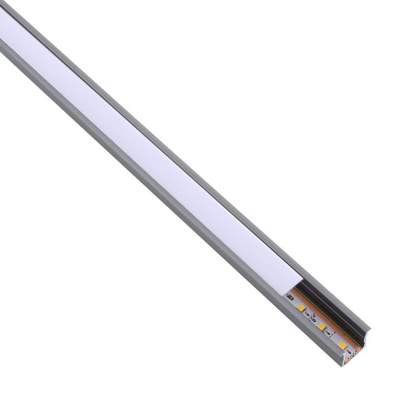 Perfil de aluminio LED LUX SMD2025, DC12V, 100cm, Corte 9mm, 8W, IP20, Blanco neutro - XauenBatt Iluminación