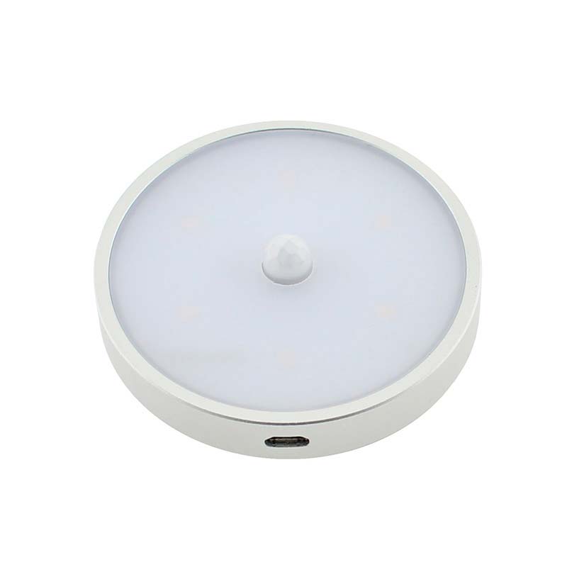 Spot Led ZOR ROUND con sensor PIR y batería recargable para armarios y cajones, Blanco neutro, regulable - XauenBatt Iluminación