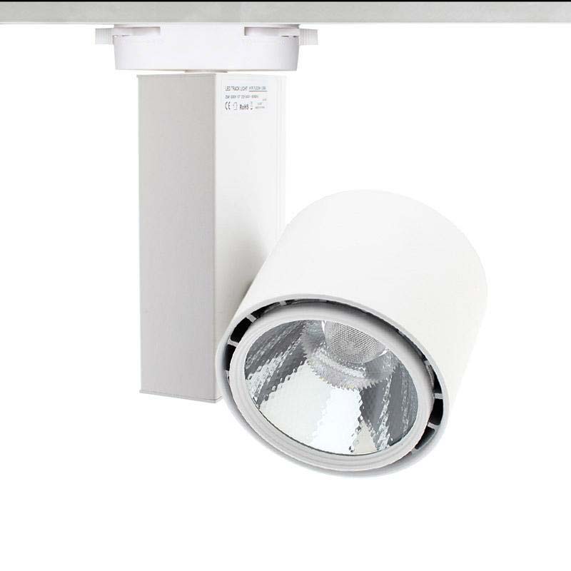 Foco carril Monofásico DOMO chip CREE led, blanco, 20W, Blanco frío - XauenBatt Iluminación