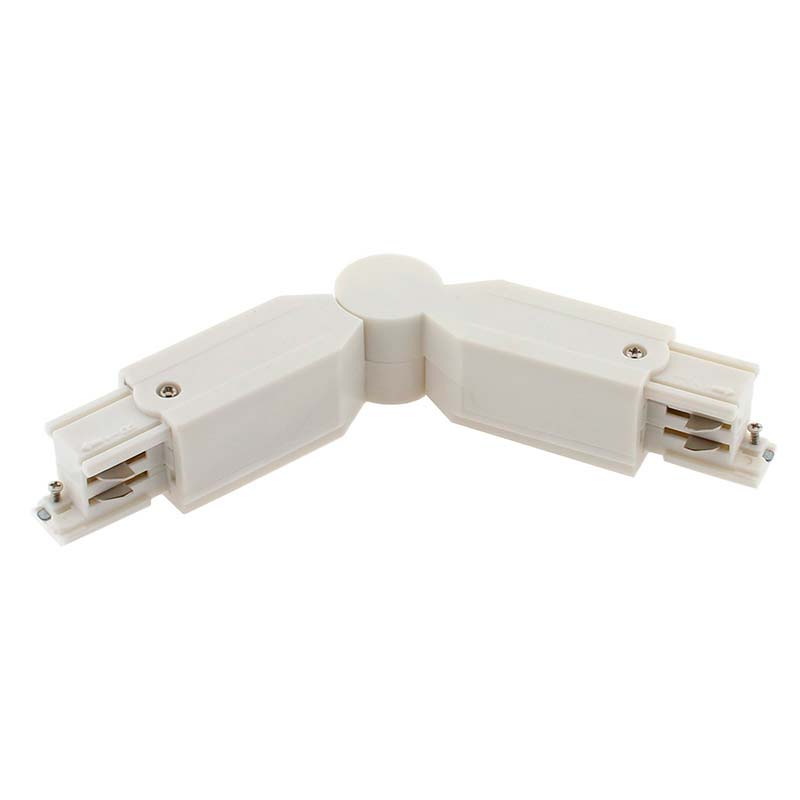 Unión articulada carril trifásico, blanco - XauenBatt Iluminación
