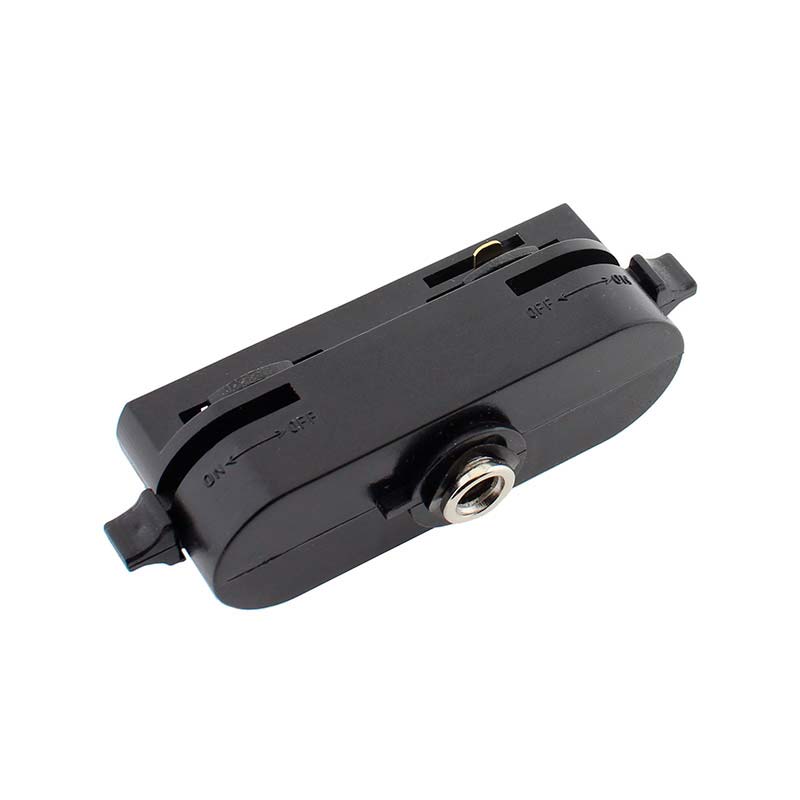 Conector foco a carril monofásico, negro CT - XauenBatt Iluminación