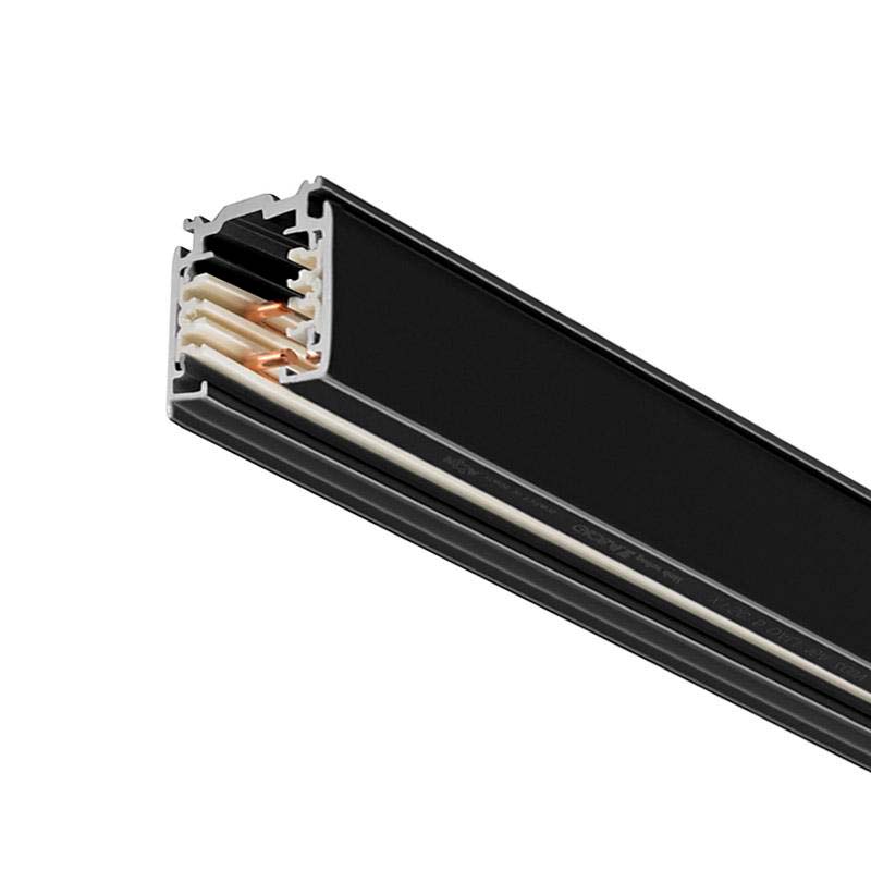 Carril trifásico con conector, 1 metro, negro - XauenBatt Iluminación
